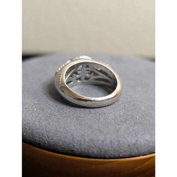 Judith Ripka Sterling Silver Blue Chalcedony Diamonique CZ Ring Size 7.75 - Picture 7 of 11